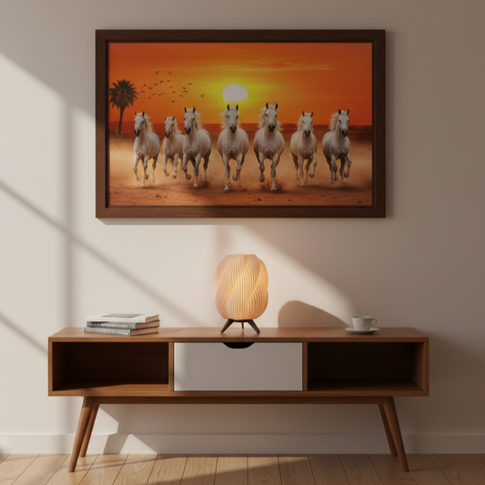 Scandinavian Style Swirl Pleated Lamp | Tripod LED Night