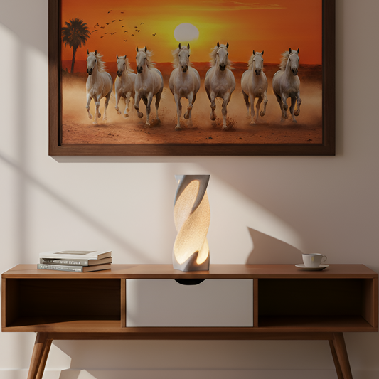 Artistic Swirl Lamp | Contemporary LED Bedside & Study Table Lamp